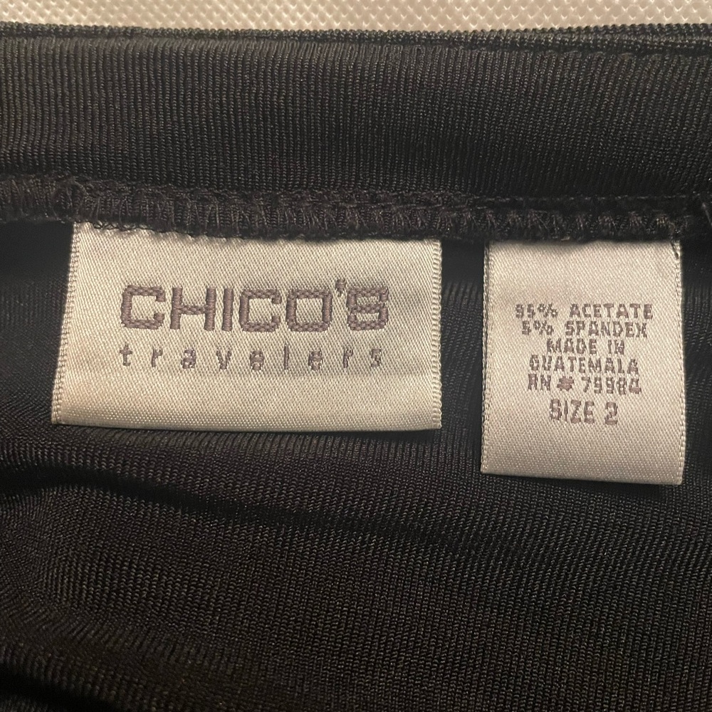 Chico’s Travelers black open jacket cardigan with pockets Size 2 Chicos (L-12) - Picture 2 of 5